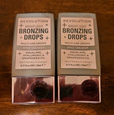 2 Revolution Beauty Bright Light Bronzing Drops Bronze & Glow Spice Tan FreeShip