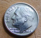 Nice 1964 D Silver Roosevelt Dime - Bu