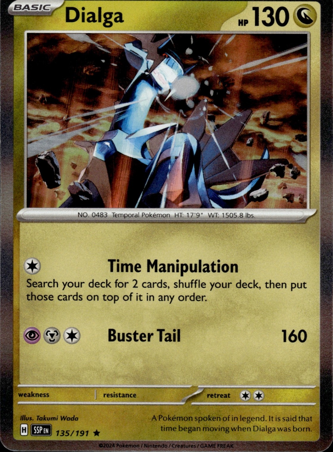 Dialga Rare SV08: Surging Sparks 135/191 LP