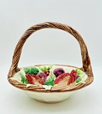 Fitz & Floyd Basket Serving Dish Pomegranates Holly