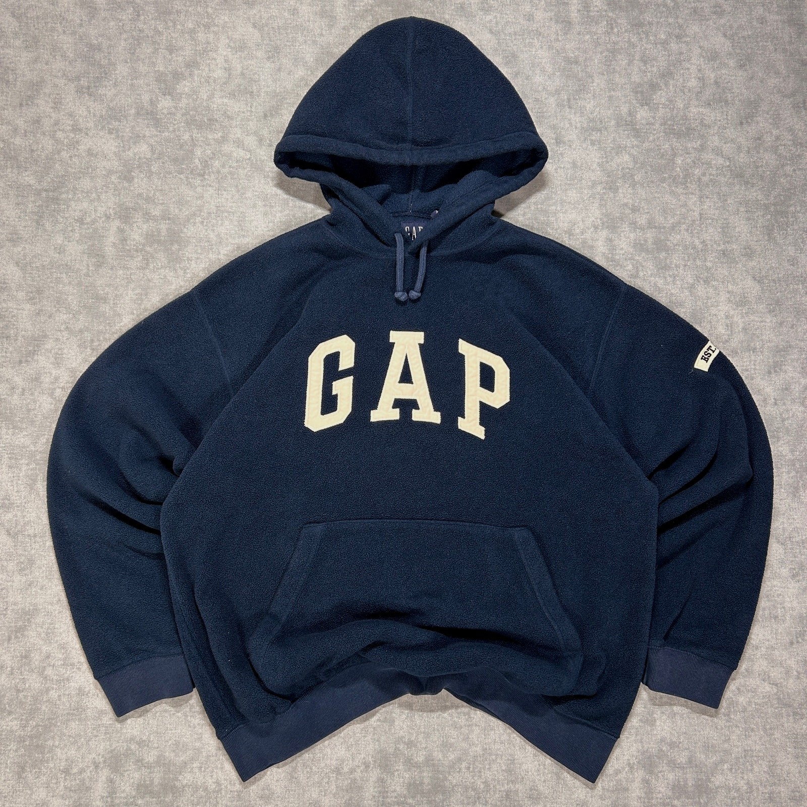 VTG Y2K Gap navy blue fleece streetwear sportswear hoodie mens Medium
