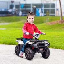 12V Electric Quad Bike for Kids w/ LED Lights, Music, for 3-5 Years - White