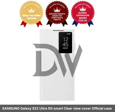 SAMSUNG Galaxy S22 Ultra 5G smart Clear view cover Official case EF-ZS908 /White