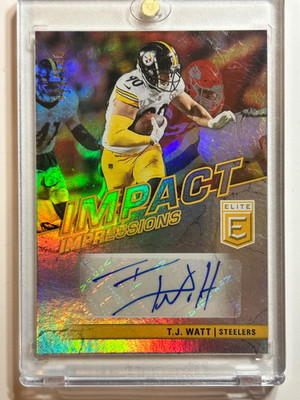 TJ Watt AUTO #/149 Elite Impact Impressions 2022 Certified Autograph SP Steelers