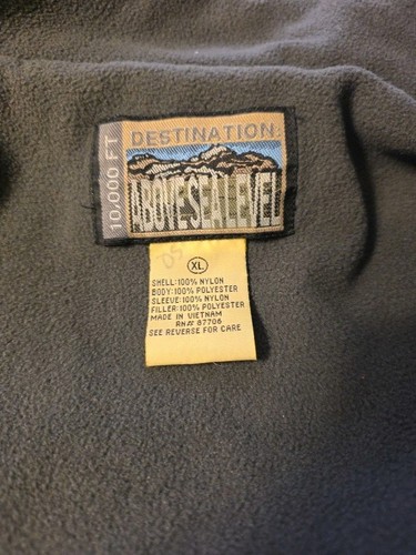 Vintage Cabela's Destination 10,000 Ft Above Sea level fleece XL Jacket winter