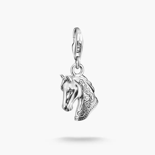 Thomas Sabo Charm AnhäNger Pferdekopf Sterlingsilber WeißEr Stein 2233-643-14-image