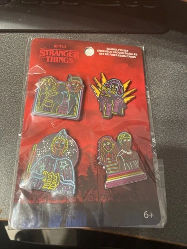 Funko Pop Stranger Things 4 Piece Black Light Enamel Pin Set Netflix Eleven