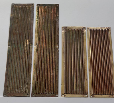2 Paar antike Messing geripptes Design Fingerplatten für Türen 1 Paar 8'' 1 Paar 11''