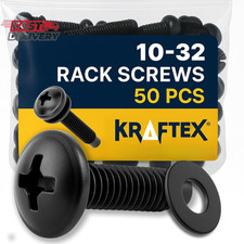 10-32 Rack Screws 50-Pack - Versatile Server Rack Accessories for Network Cabine