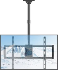 MOUNTUP Ceiling TV Mount for 40-75 Inch Flat Curved TVs, 360° Rotation Black 