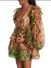 ULLA JOHNSON Adelaide Serpentine Boho Mini Dress Size 0