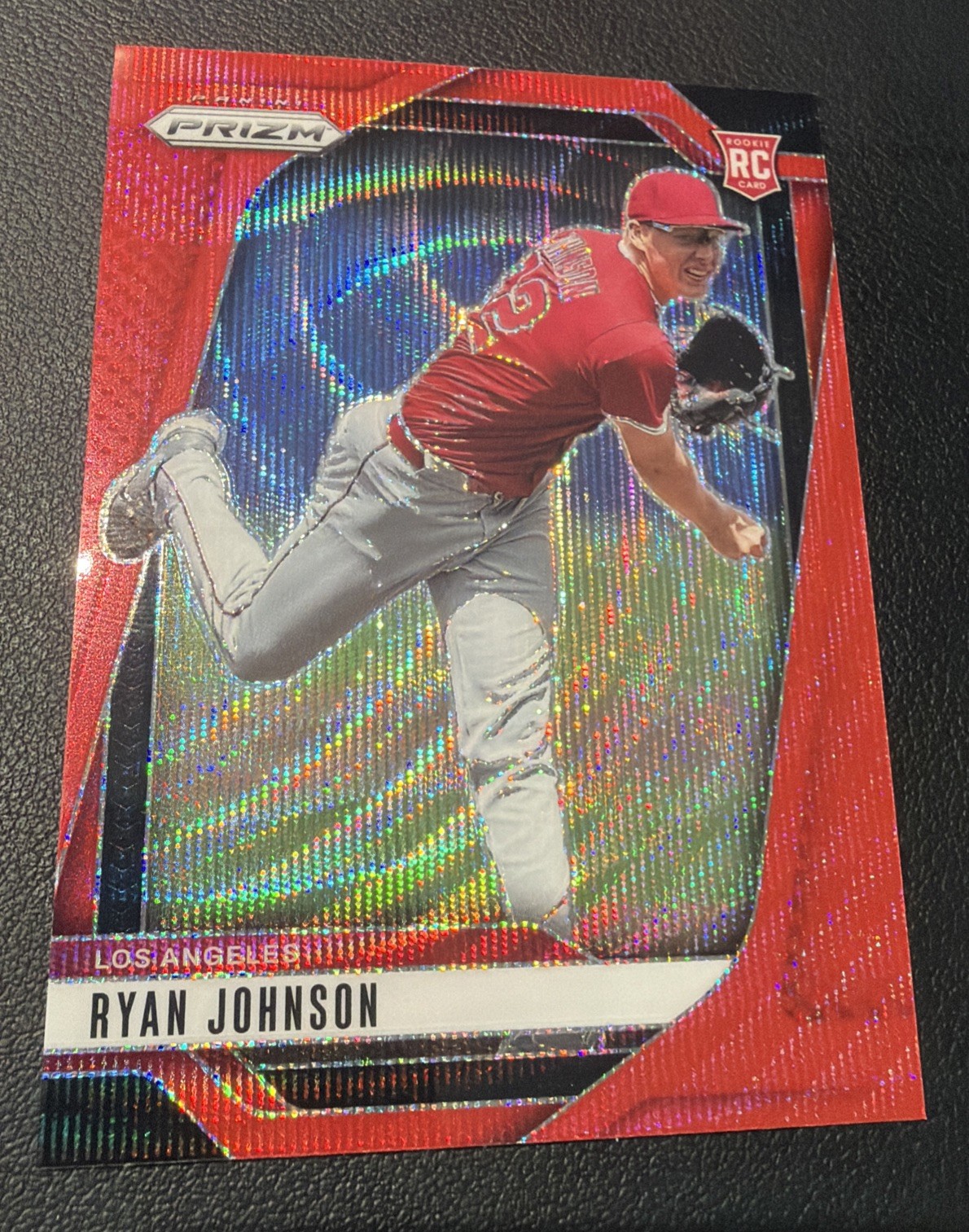 🔥 2025 Panini Prizm ⚾️ Ryan Johnson #293 Ruby Wave Prizm RC Rookie LA Angels 🔥