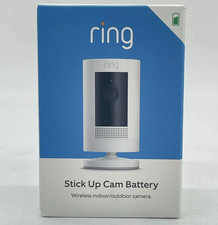 Ring Outdoor Cam Stick Up Cam 1080p Wireless Security Camera Battery - White