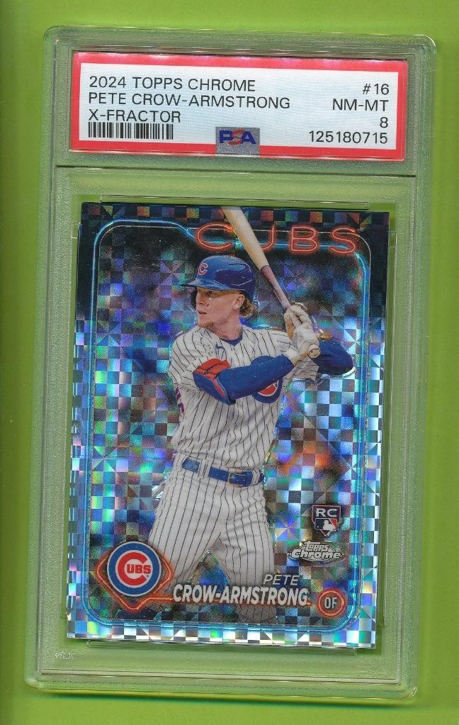 2024 Topps Chrome X-Fractor - Pete Crow-Armstrong (#16) Chicago Cubs PSA 8