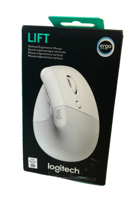 Logitech Lift Vertical Ergonomic Bluetooth Wireless Mouse Off White Right Handed