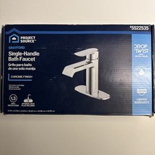 Project Source Bathroom Faucet With Chrome Finish, New In Box 5522535