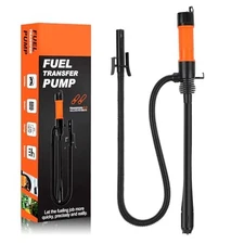 Fuel Transfer Pump Siphon Hand Pump for Gasoline Diesel Oil with Auto-Stop Nozzl