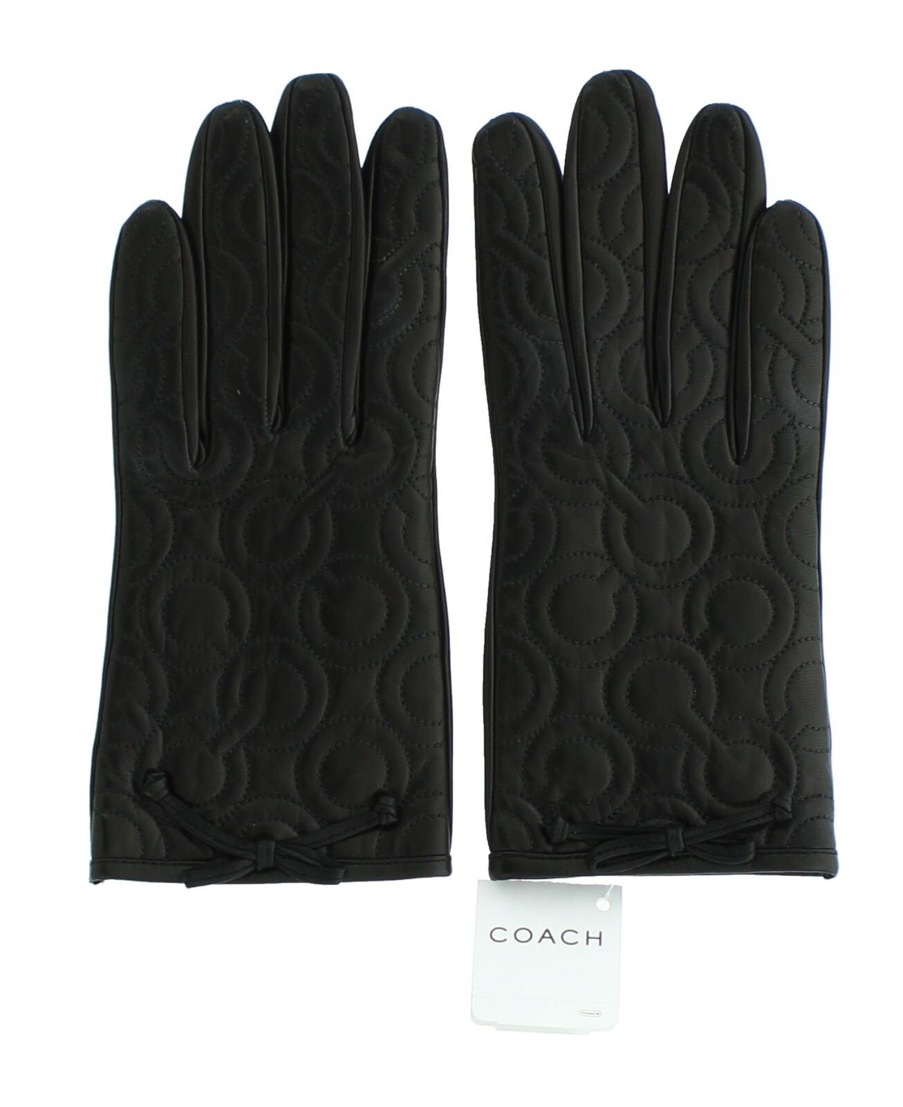 Coach Women's Leather Gloves 82043M, Quilted AllOver "C" Pattern, MSRP 128 eBay