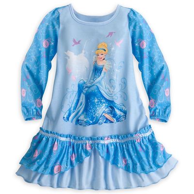 Disney Store Princess Cinderella Long Sleeve Nightgown Pajama