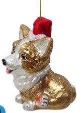 Brighten the Season "CORGI with SANTA HAT DOG/PUPPY Christmas Ornament NWT