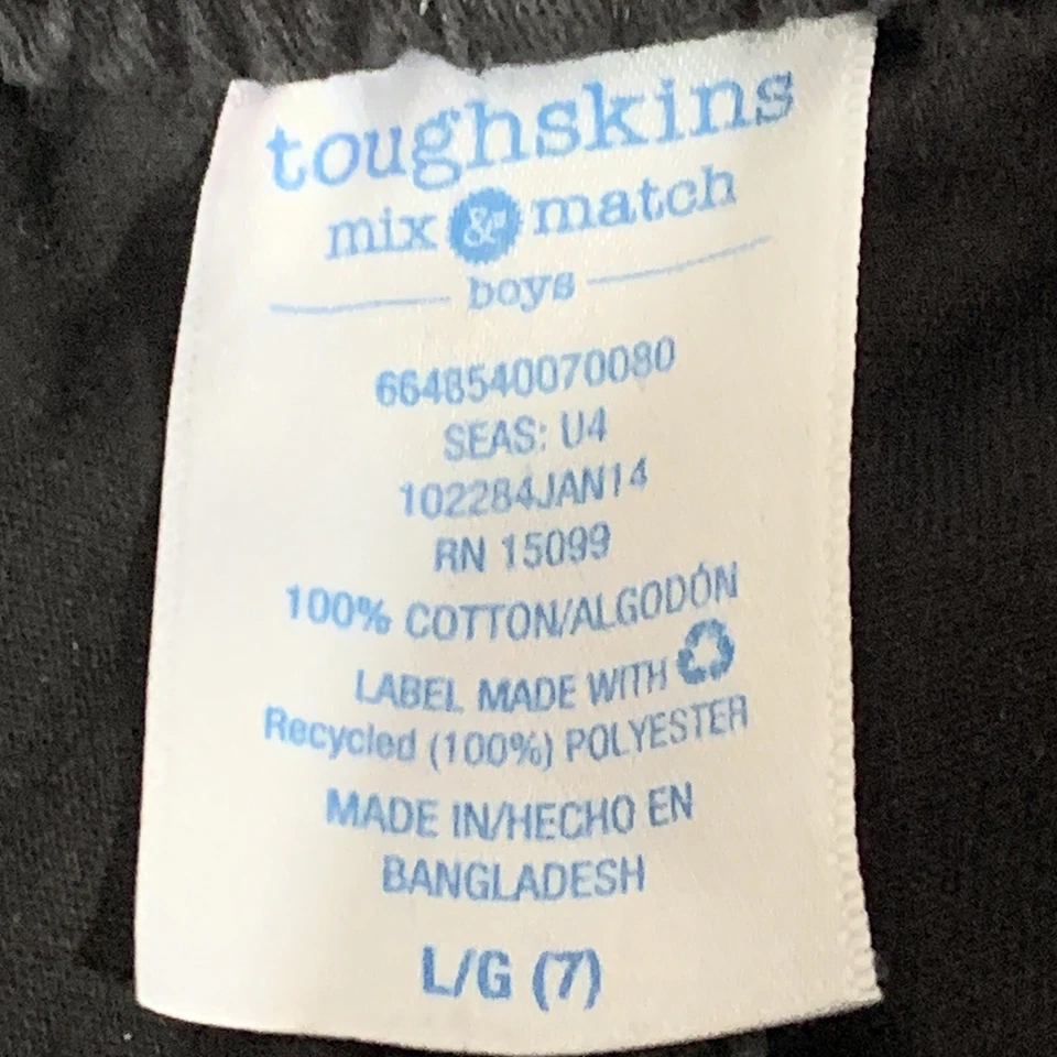 Pantalones Cortos Carga Toughskins Niños Negros 100% Algodón Talla Grande (7) Foto 3 de 4