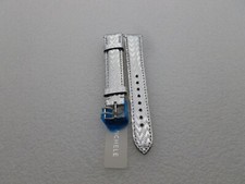Genuine Michele 16mm Silver Chevron Watch Band Strap NEW