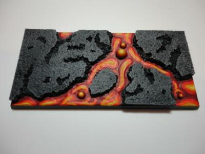 50x100mm Square Resin Base Wagen Lava für Warhammer (unbemalt)