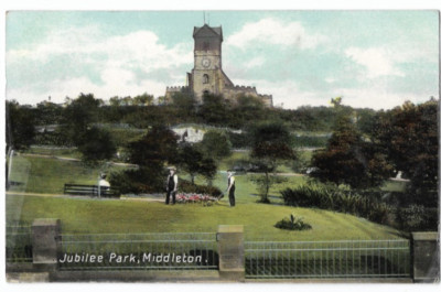 Middleton: Jubiläumspark: preisgekrönter Green Flag Park: St. Leonards Ch. edwardianisch