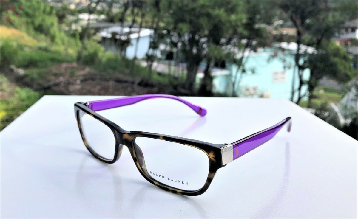 NEW RALPH LAUREN unisex rl6092 rectangle eyeglasses in tortoise purple Ralph Lauren Eyeglasses RL 6092 5362 Tortoise Purple Frames  main image 2