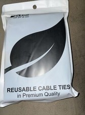 80 Cable Straps Black Wire Cord Hook Loop Ties Reusable Fastening Organizer-Lot