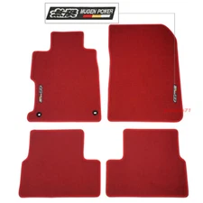 For 12-15 Honda Civic Coupe Red Nylon Floor Mats Carpets Rear & Front w/ Mugen