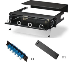 Fiber Optic Rack Mount 2RU LCUPC 48 Port SMF FDP - Fiber Optic Panel Rack Mount