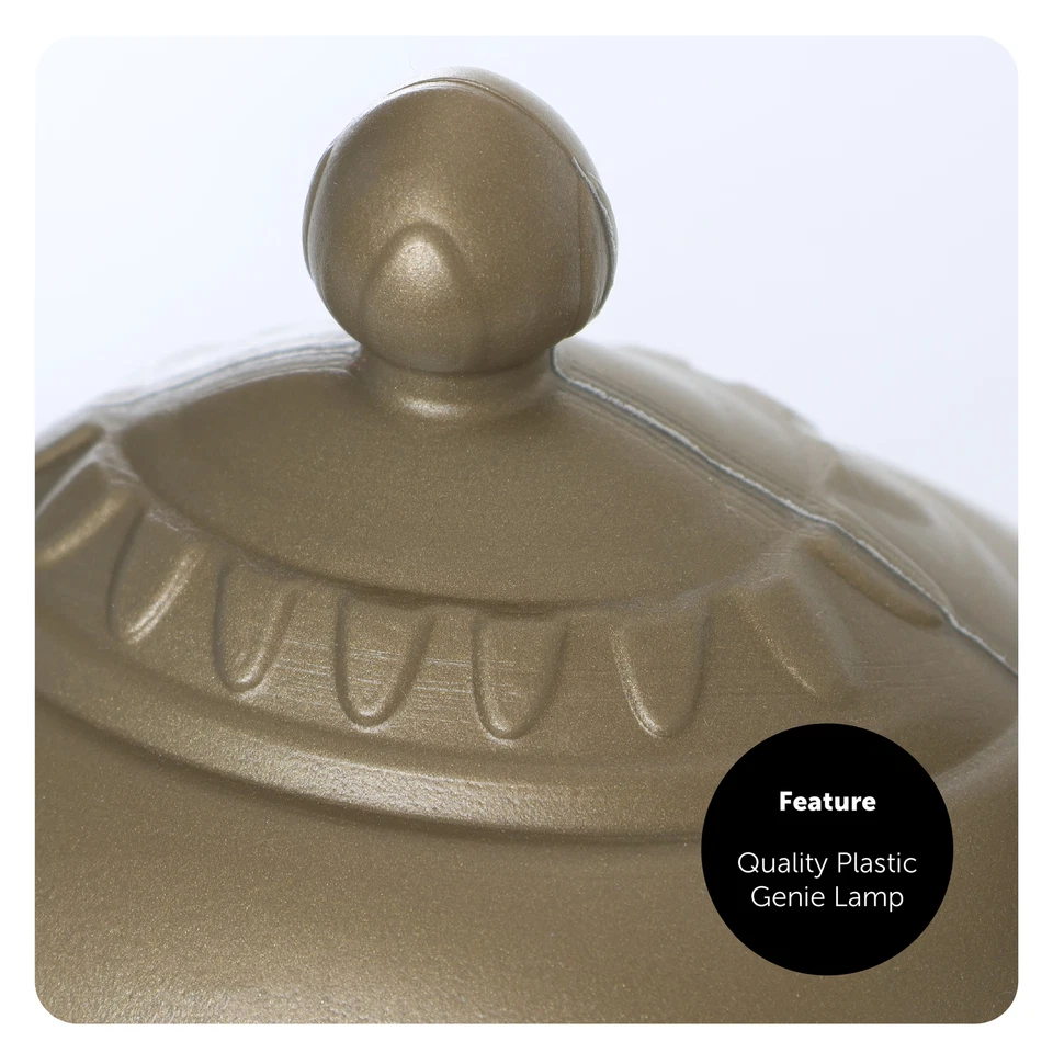 DÉGUISEMENT GÉNIE ARABE ALADDIN ROBE FANTAISIE ROUGE FEZ ET LAMPE DORÉE PRINCE FILM - Photo 4/4