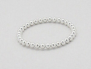Solid Sterling Silver 2mm Thin Skinny Ball Band Ring Size 9
