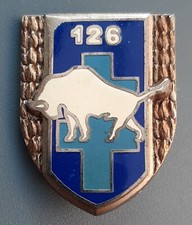 Insigne Badge 126° RI vintage Régiment Infanterie ORIGINAL DRAGO G2766