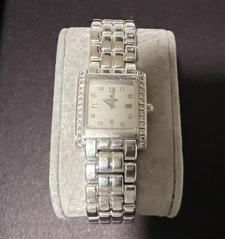 Reloj pulsera Concord La Tour oro blanco 14K esfera mop diamante cuarzo damas Foto 2 de 4