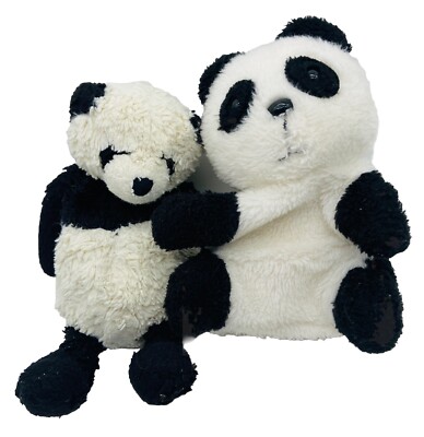 *VTG* Fisher Price 1981 & Jellycat Panda Black/White Plush & Hand Puppet
