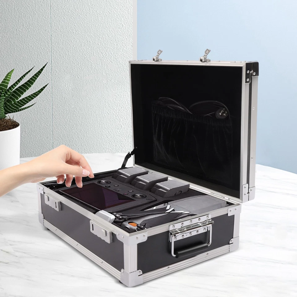 Estuche rígido de aluminio Maletín Caja de herramientas Caja de almacenamiento Estuche de herramientas Negro Estuche de transporte Foto 3 de 4
