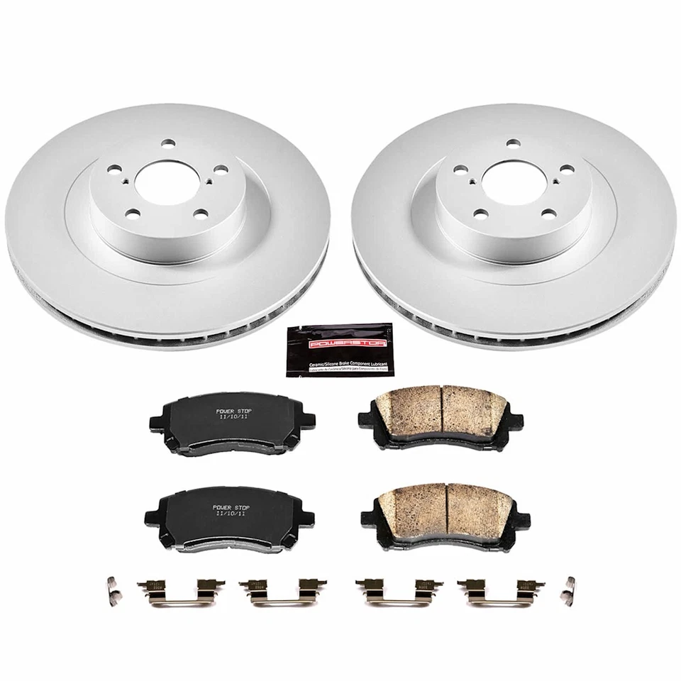 CRK2369 Powerstop conjunto de 2 rodas disco de freio e kits de pastilhas frontais para Subaru Impreza - Imagem 3 de 3