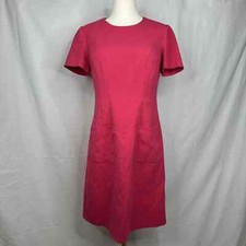 Eliza J Pink Short Sleeve Crew Neck Shift Dress Sz 6 Preppy Professional Barbie