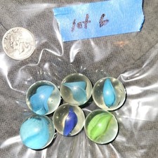 vintage marble lot of 6 Estate find, may include AKRO,AGATE, PELTIER,GERMAN