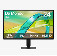 LG U4 24in IPS FHD 144Hz HDR10 AMD FreeSync HDMI VGA Headphone Jack