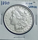 1890-Morgan Silver Dollar About Uncirculated Nice Luster
