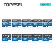 TOPESEL Ultra Micro SDHC 32GB 10PCS SD Card Memory Cards TF Cards C10 High Speed