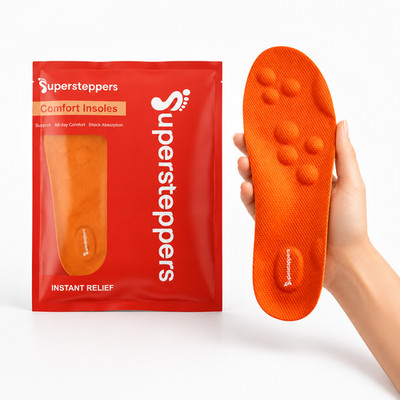 Supersteppers Einlegesohlen Komfort gepolsterte Einlegesohle Massage für Arbeitsstiefel Turnschuhe