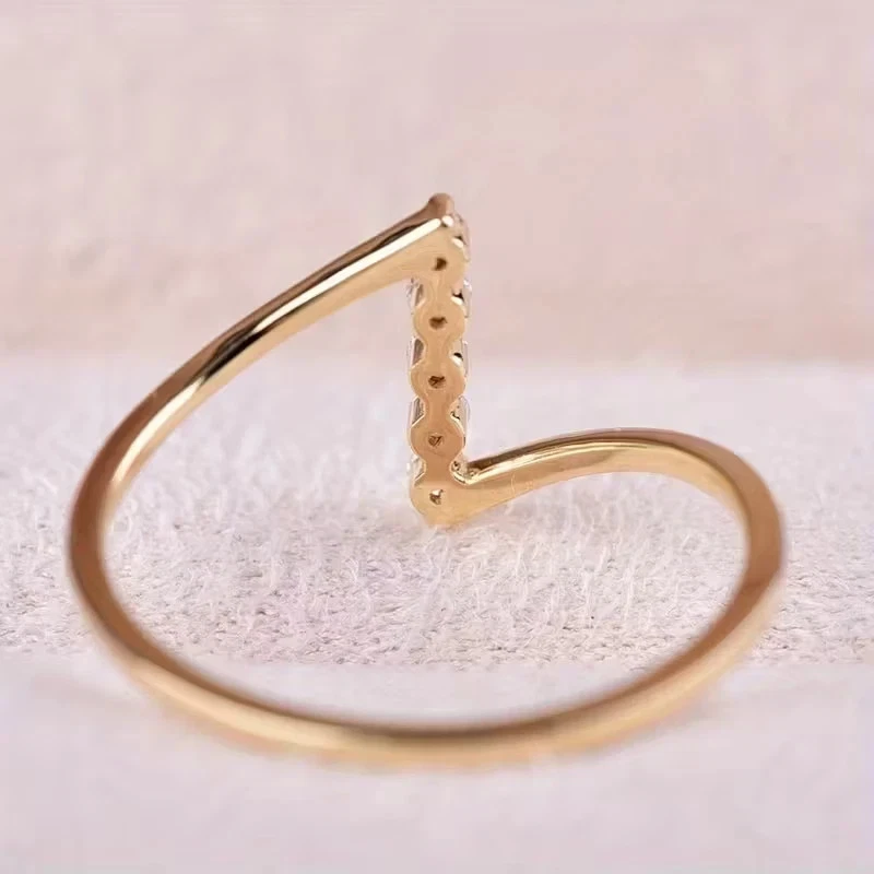 Cocktail-Ehering 0,5 kt Rundschliff getestet Moissanit 14 K Gelbgold vergoldet - Bild 3 von 4