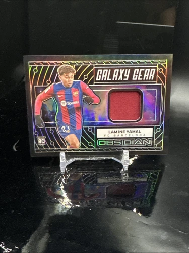 2023-24 Panini Obsidian Soccer Barcelona RC Lamine Yamal Galaxy Gear Patch /199