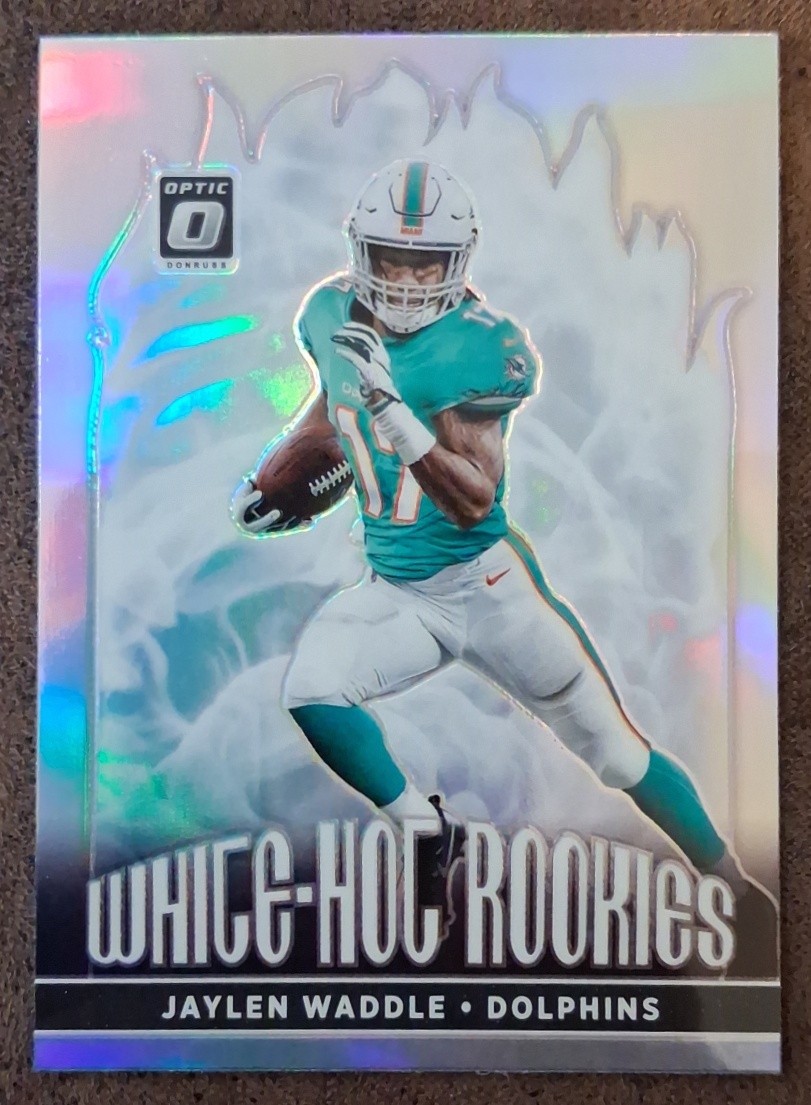 Jaylen Waddle RC 2021 Panini Donruss Optic #WHR-4 White Hot Rookies Holo Prizm