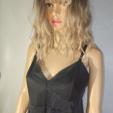 Vintage USA Original Vanity Fair Black Slip Nightgown Nylon Size 38 Nightie
