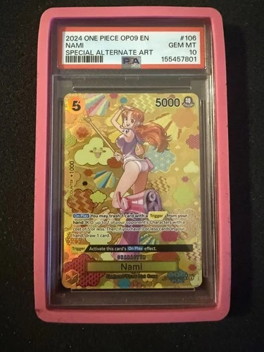 Namco Nami Special Alternate Art Foil Super Rare OP08-106 PSA 10 One Piece CCG